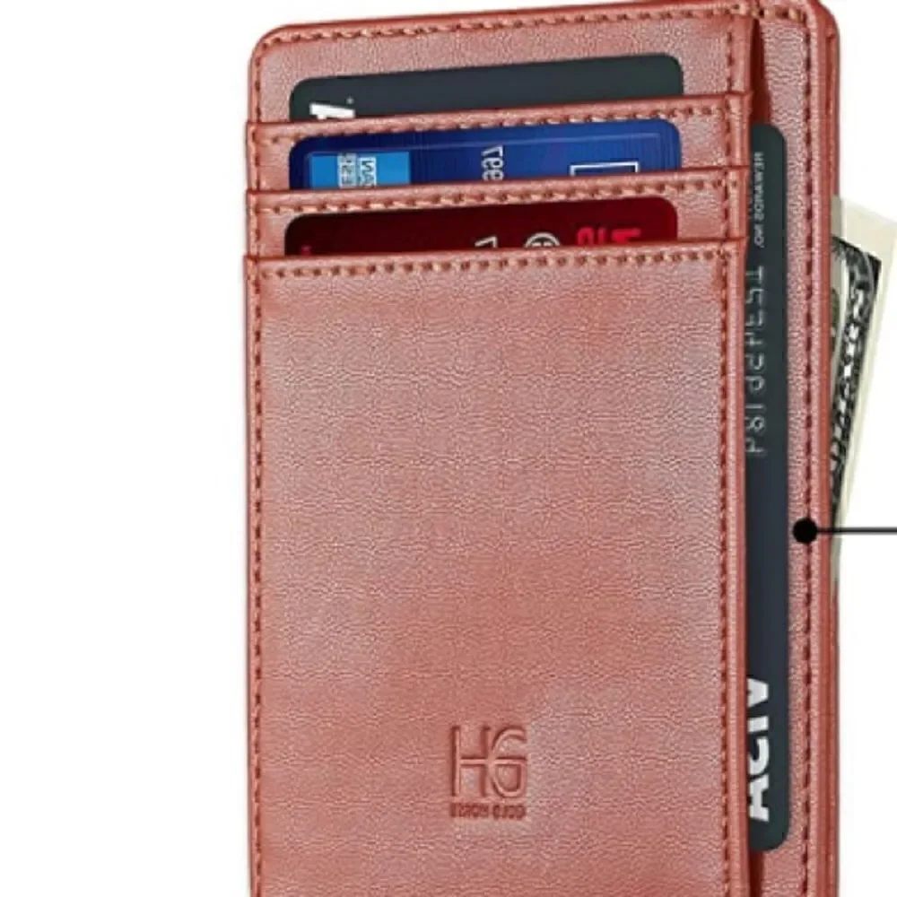 Leather Compact Card Holder Wallet